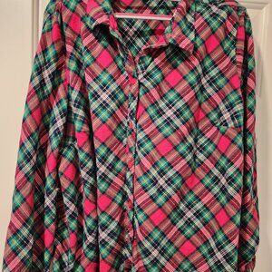 Women's plus size Kim Rogers 3X button-down plaid shirt